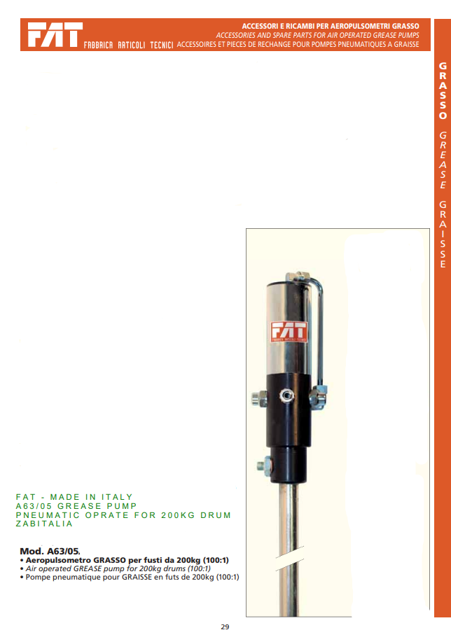 FAT PNEUMATIC GREASE PUMP-200KG