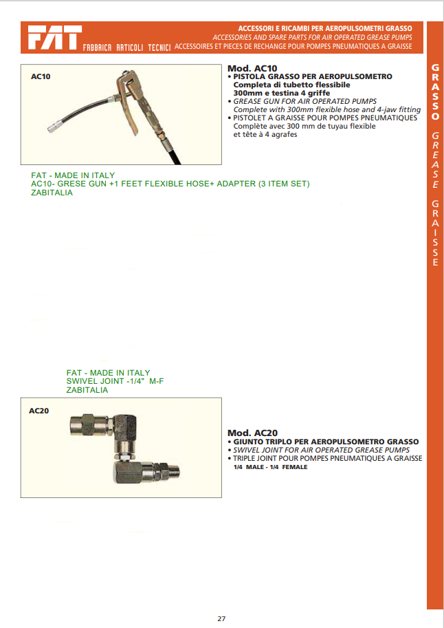 FAT GREASE GUN & SWIVEL JOINT