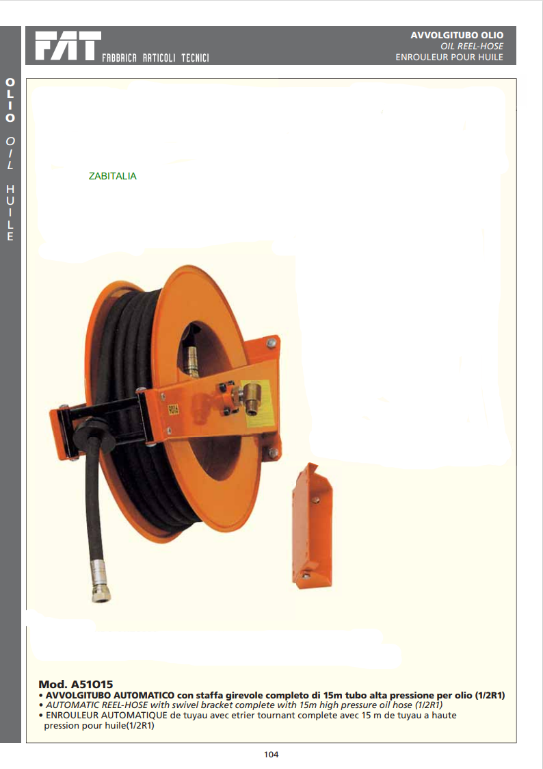 FAT OIL HOSE REEL
