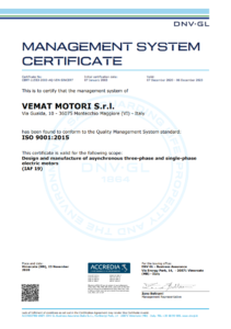 VEMAT MOTOR CERTIFICATE