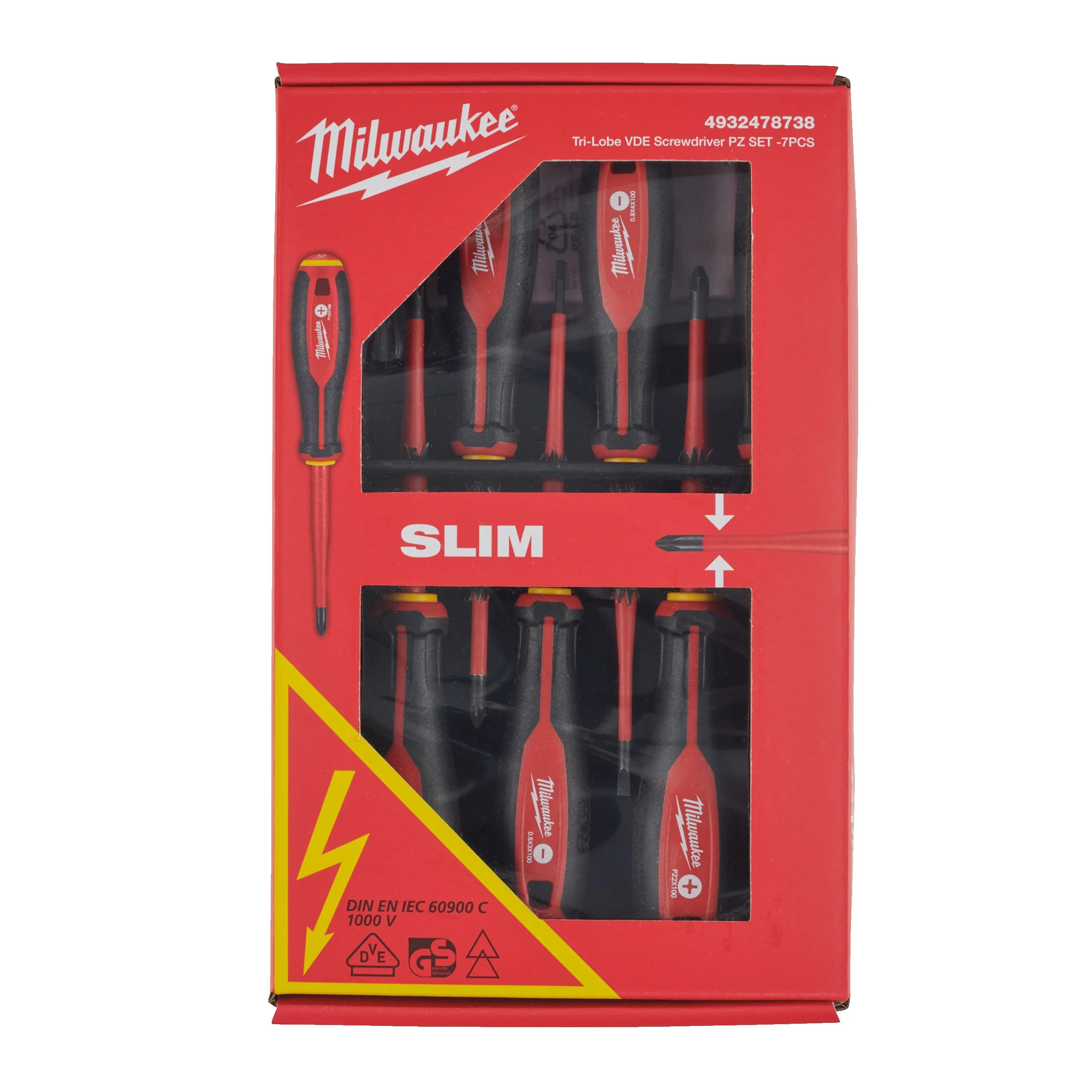 Milwaukee 7 Pc. Tri-lobe VDE Screwdriver PZ SET