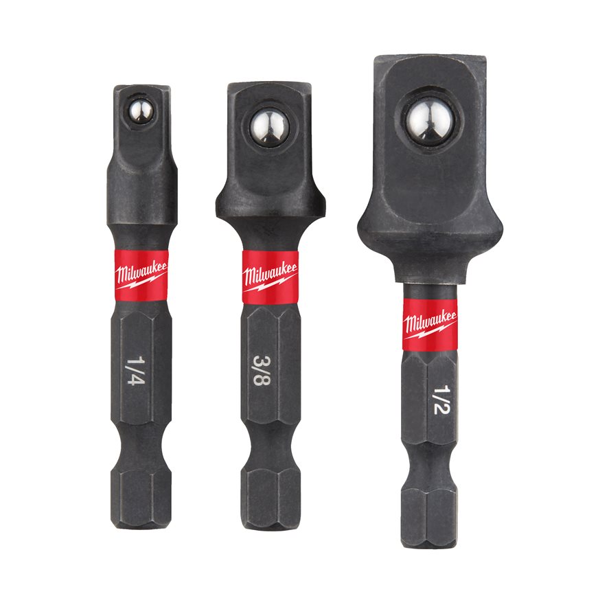 Milwaukee 3 Pc. SHOCKWAVE™ Impact Duty Socket Adaptors, Hex Reception