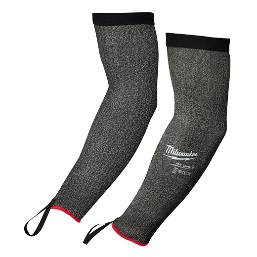 Milwaukee 45 cm Cut Level E Protective Sleeves, Gray/Black