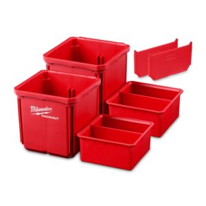 Milwaukee 2 Pc. PACKOUT™ 10X10 cm Bin Set, Red