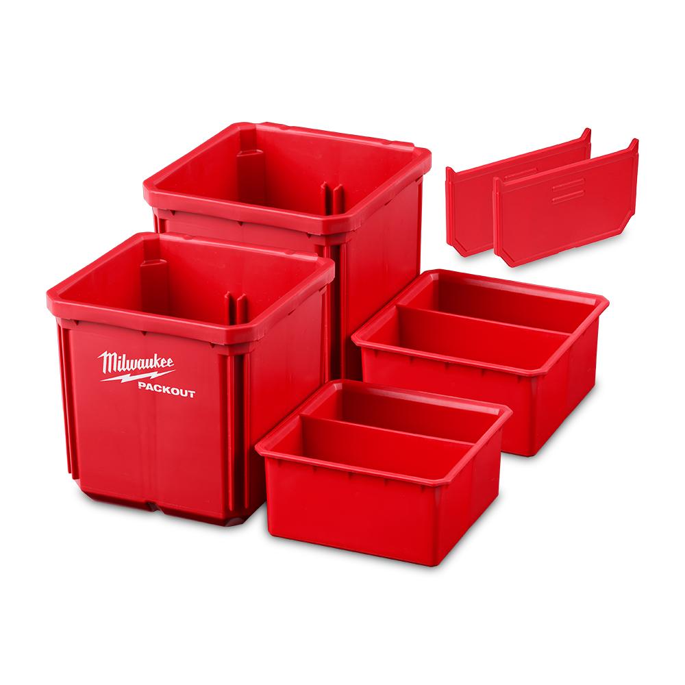 Milwaukee 2 Pc. PACKOUT™ 10X10 cm Bin Set, Red
