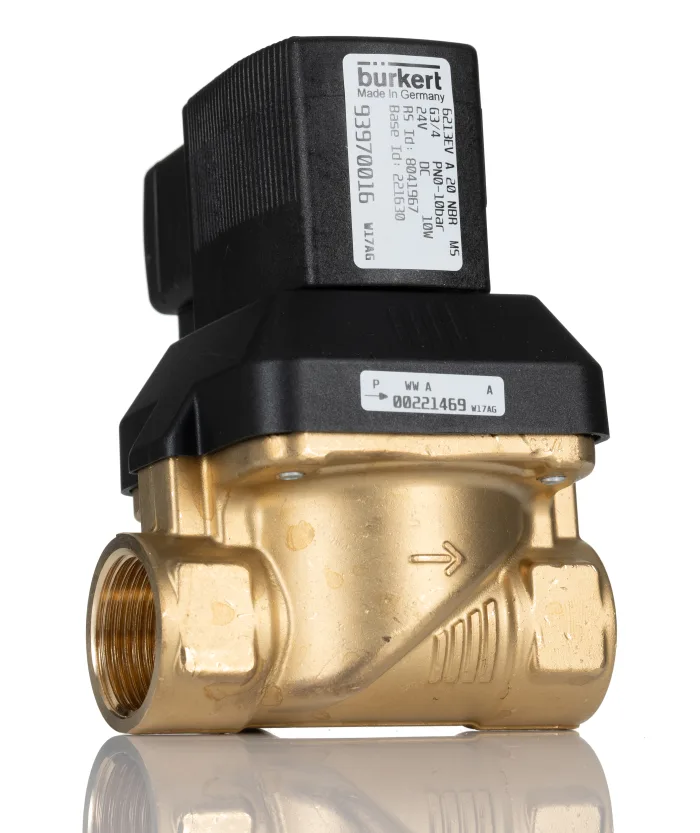 Burkert Solenoid Valve 221630, 2 port(s) , NC, 24 V dc, 3/4in
