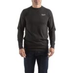 Milwaukee HT LS BL L Hybrid T-Shirt Long Sleeve, Black, Size L