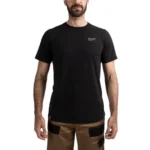 Milwaukee HT SS BL XL Hybrid T-Shirt Short Sleeve, Black, Size XL