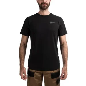 Milwaukee HT SS BL XL Hybrid T-Shirt Short Sleeve, Black, Size XL