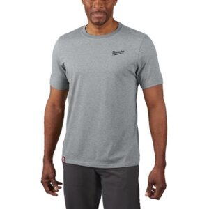 Milwaukee HT SS GR L Hybrid T-Shirt Short Sleeve, Gray, Size L