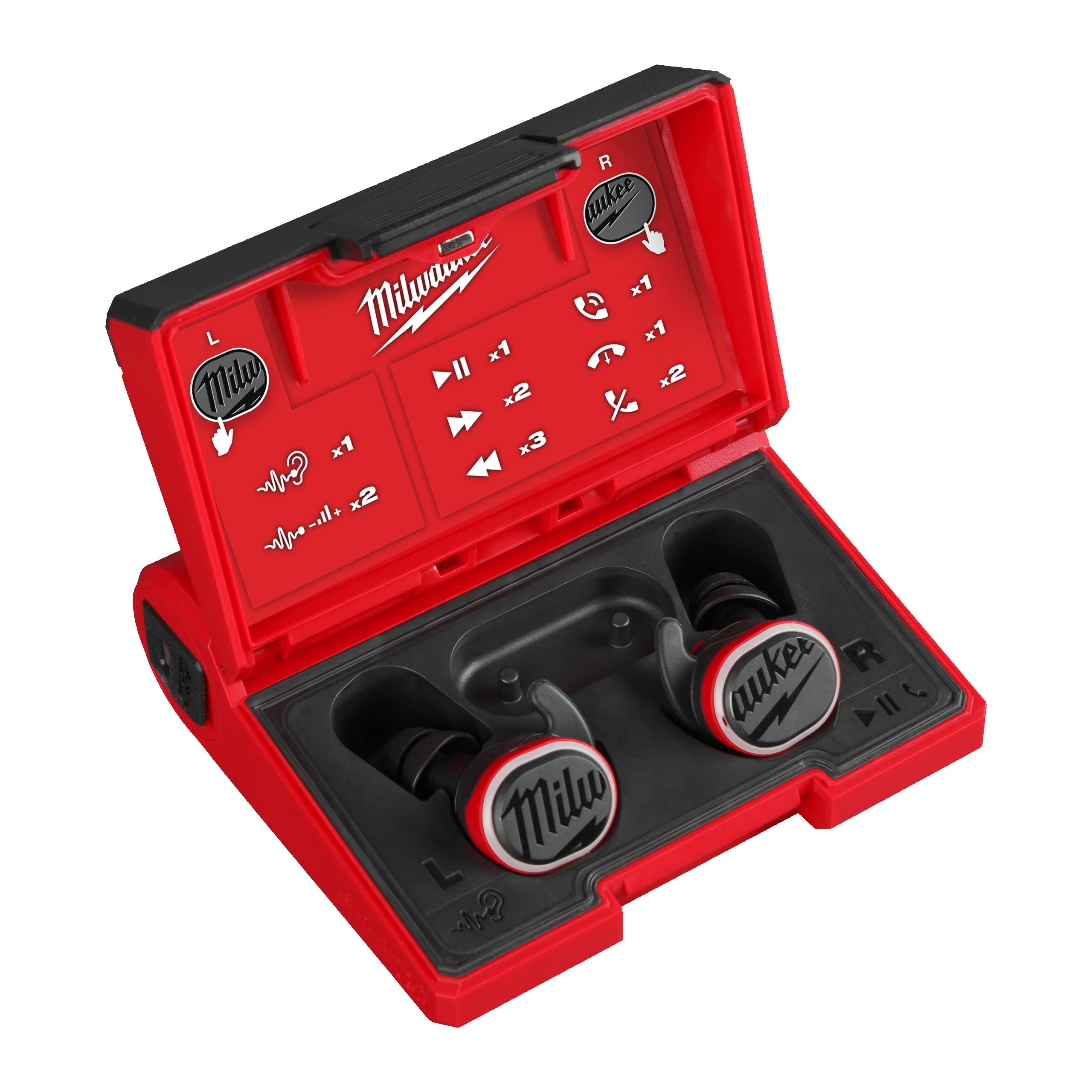 Milwaukee L4 RLEPB-301 USB Rechargeable Hearing Assist Earplugs W/ Bluetooth®
