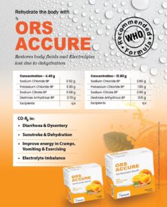 ORS Accure Oral Rehydration Salts - ORS Drink - Orange & Lemon Flavoured