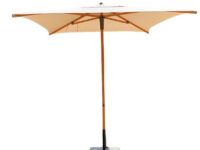 Olefin fabric water-resistant beach umbrella in aluminium frame Powder coated with marble base, 60Kgs