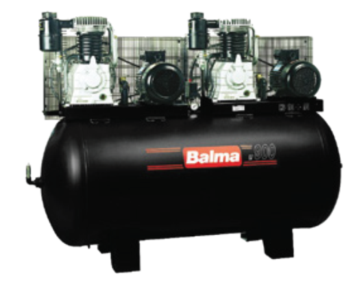 BALMA AIR COMPRESSOR 900LTR DOUBLE HEAD 10HP+10HP MADE IN ITALY