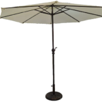 Outdoor Garden Umbrella with Base, 250cm – Beige