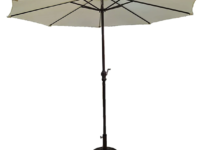 Outdoor Garden Umbrella with Base, 250cm – Beige