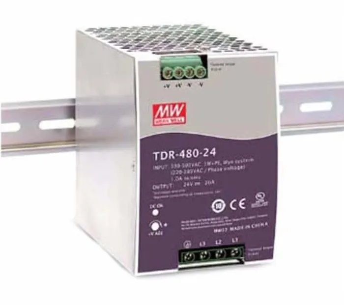 MEAN WELL TDR Switched Mode DIN Rail Power Supply, 340 → 550 V ac, 480 → 780 V dc, 48V dc dc Output, 10A