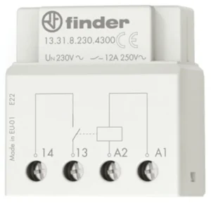Finder Switch Box Power Relay, 12V ac Coil, 12A Switching Current, SPST