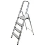 STANLEY Step Ladder | 4 Steps Aluminum Ladder | Anti Slip Steps | Non-Slip Rubber Edge Guards | 150 KG Loading Capacity | EN131 Approved - SXLDAL-004