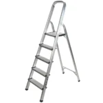 STANLEY Step Ladder | 5 Steps Aluminum Ladder | Anti Slip Steps | Non-Slip Rubber Edge Guards | 150 KG Loading Capacity | EN131 Approved - SXLDAL-005