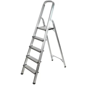 STANLEY Step Ladder | 5 Steps Aluminum Ladder | Anti Slip Steps | Non-Slip Rubber Edge Guards | 150 KG Loading Capacity | EN131 Approved - SXLDAL-005