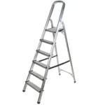 STANLEY Step Ladder | 6 Steps Aluminum Ladder | Anti Slip Steps | Non-Slip Rubber Edge Guards | 150 KG Loading Capacity | EN131 Approved - SXLDAL-006