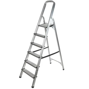 STANLEY Step Ladder | 6 Steps Aluminum Ladder | Anti Slip Steps | Non-Slip Rubber Edge Guards | 150 KG Loading Capacity | EN131 Approved - SXLDAL-006