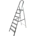 STANLEY Step Ladder | 7 Steps Aluminum Ladder | Anti Slip Steps | Non-Slip Rubber Edge Guards | 150 KG Loading Capacity | EN131 Approved - SXLDAL-007