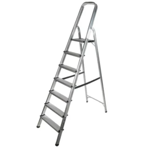 STANLEY Step Ladder | 7 Steps Aluminum Ladder | Anti Slip Steps | Non-Slip Rubber Edge Guards | 150 KG Loading Capacity | EN131 Approved - SXLDAL-007