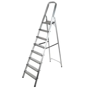 STANLEY Step Ladder | 8 Steps Aluminum Ladder | Anti Slip Steps | Non-Slip Rubber Edge Guards | 150 KG Loading Capacity | EN131 Approved - SXLDAL-008