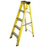 STANLEY Step Ladder | 4 Steps Fibre Ladder | Anti Slip Steps | Non-Slip Rubber Edge Guards | 150 KG Loading Capacity | EN131 Approved - SXLDFG-004