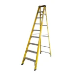 STANLEY Step Ladder | 8 Steps Fibre Ladder | Anti Slip Steps | Non-Slip Rubber Edge Guards | 150 KG Loading Capacity | EN131 Approved - SXLDFG-008