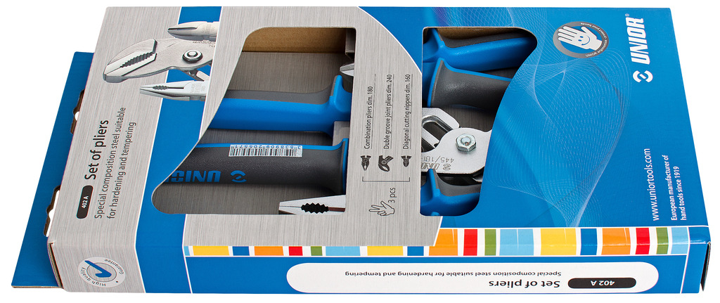 Unior Pliers set in carton box 402A