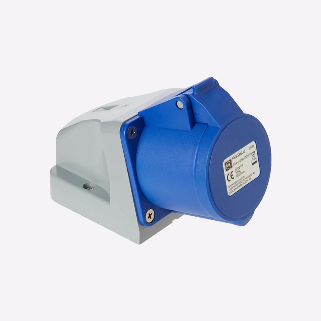 MK ANGLED SURFACE SOCKET 32A 2P+E BLUE IP44