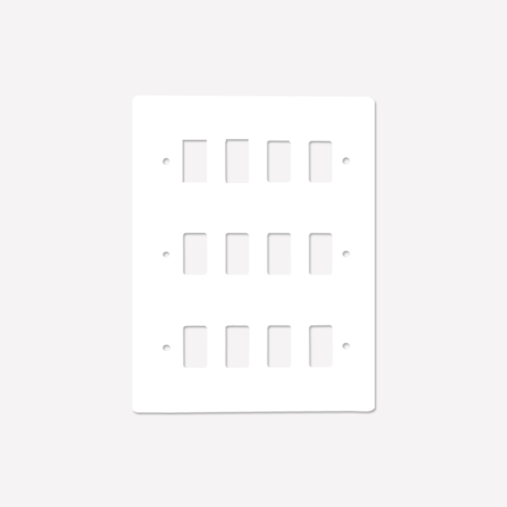MK 12G GRID SWITCH FRONT PLATE WHITE LOGIC PLUS