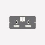 13A 2G FLOOR BOX SOCKET W/PLATE - MK