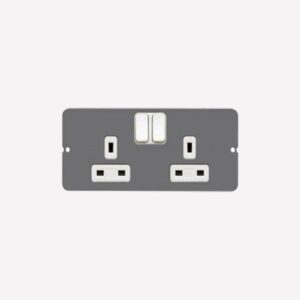 13A 2G FLOOR BOX SOCKET W/PLATE - MK