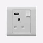 13A 1G SWITCH SOCKET WITH USB ESSENTIALS TITANIUM - MK