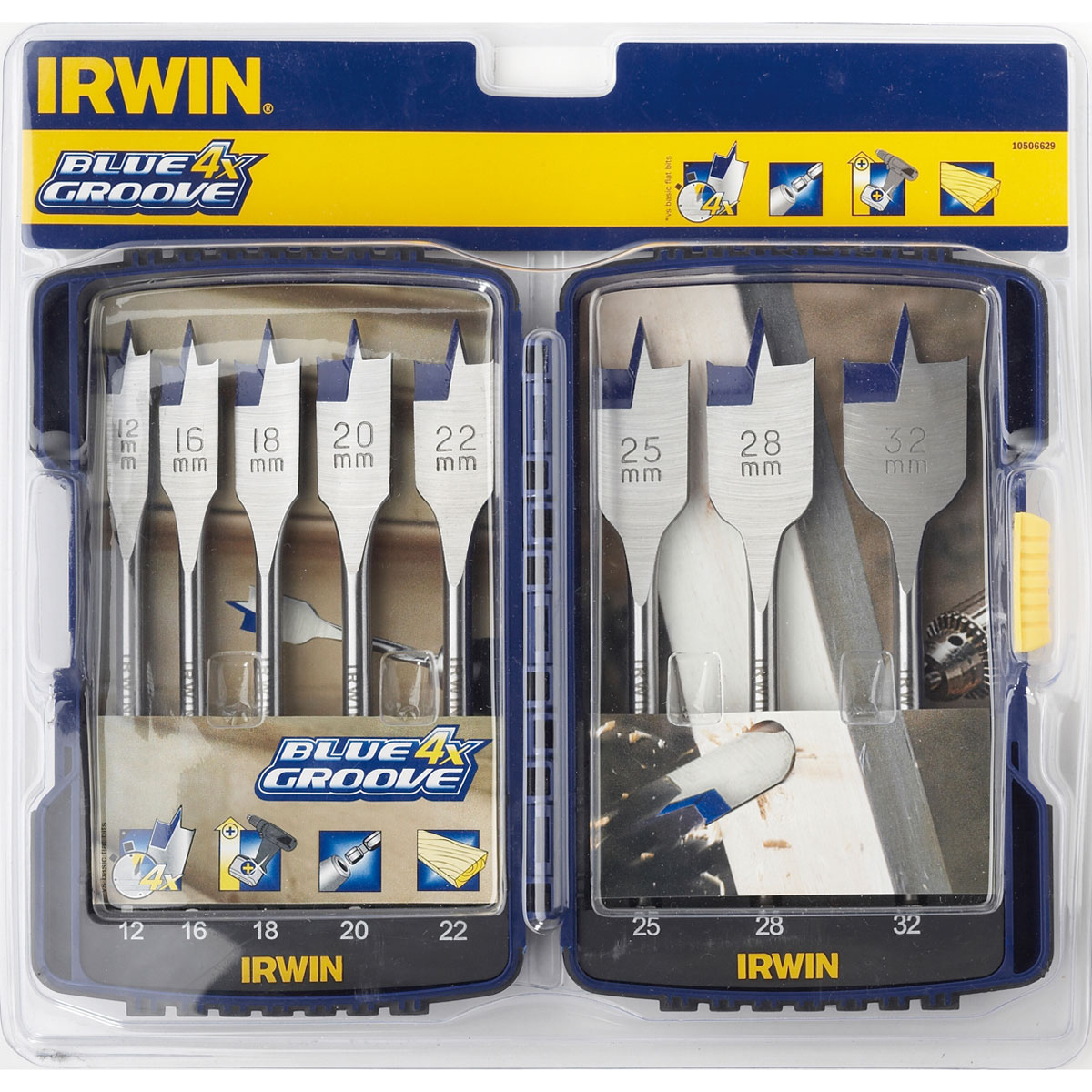 IRWIN 10506629 FLAT DRILL BIT SET; 8PCS