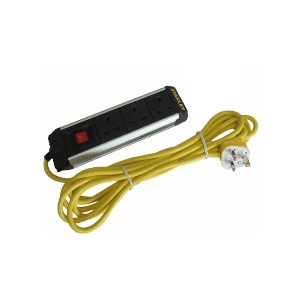 STANLEY Rugged Power Bar 3 Sockets 3M Cable Aluminium Casing- SXECFE1BBFE