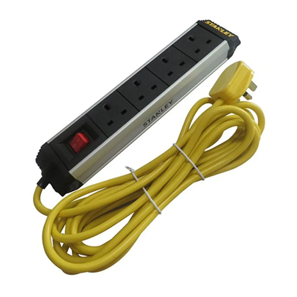 STANLEY Rugged Power Bar 4 Sockets 5m Cable Aluminum casing – SXECFD2BBJE