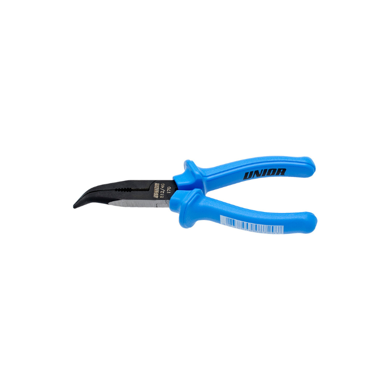 Long nose pliers with side cutter and pipe grip, bent 512/4G