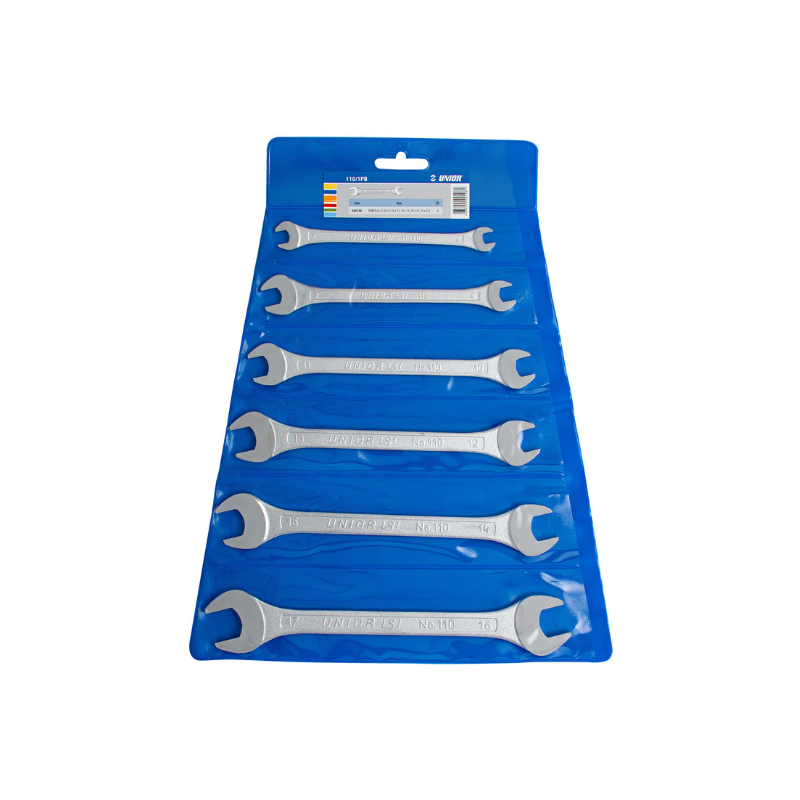 Unior Set of open end wrenches in plastic wallet 110/1PB
