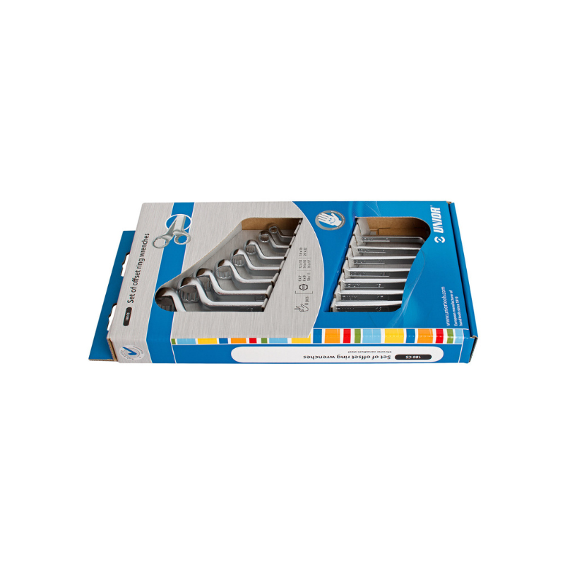 Unior Set of offset ring wrenches in carton box 180/1CS