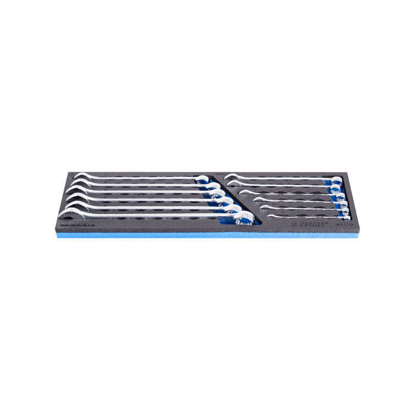 Unior Set of combinations wrenches, long type in SOS tool tray 964ECO2A