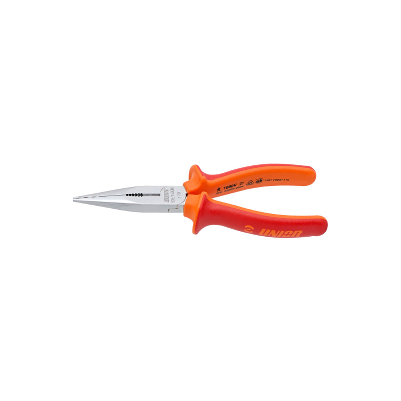 Unior Long nose pliers with side cutter and pipe grip, straight 508/1VDEBI
