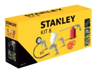 STANLEY AIR TOOLS KIT 8 PCS, INCLUDES INFLATING GUN, AIR DUSTING GUN, SPRAY GUN, GRAVITY PAINT GUN, 5M SPIRAL HOSE AND 3 INFLATING NOZZLES