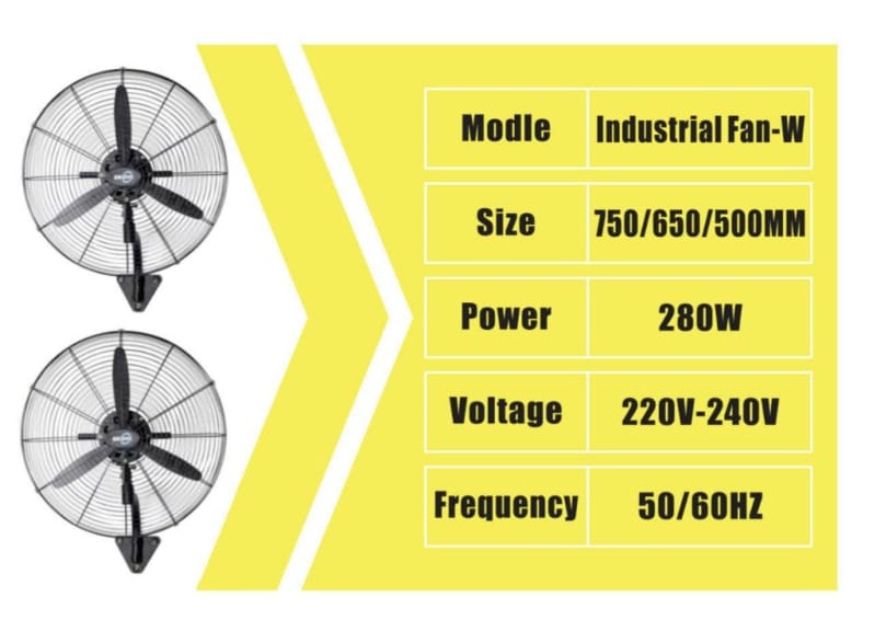 DANNIO 280W Wall Mounted Fan