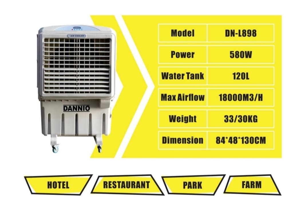 DANNIO 580W 120L Evaporative Air Cooler – Model No: DN-L898