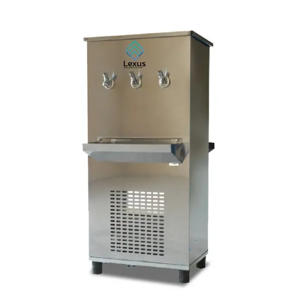 Lexus 3 Tap Water Cooler 45 Gallon Freestanding Stainless Steel Color Silver